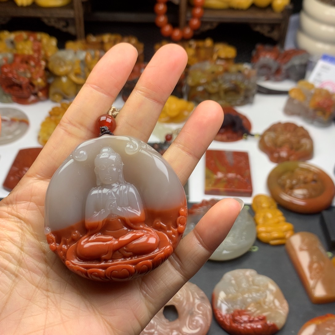 石英质玉（黄龙玉）挂件未镶嵌