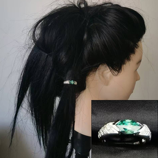 58-JZ荷鲁斯之眼925银莫桑钻发夹