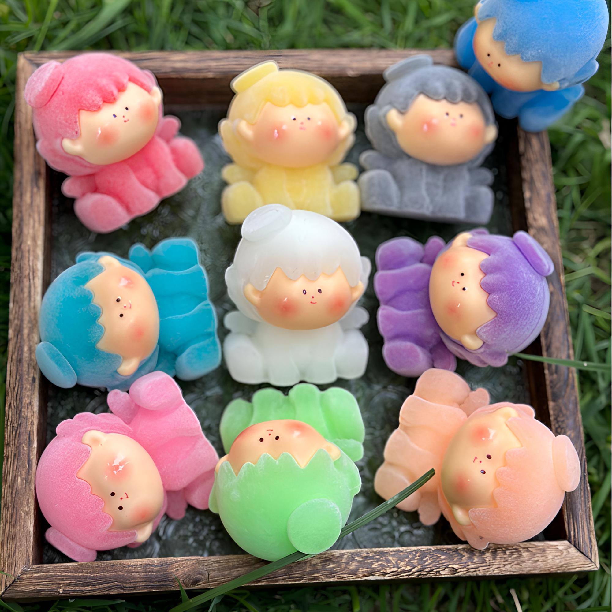 植绒大天使DIY香薰夜光桌面摆件