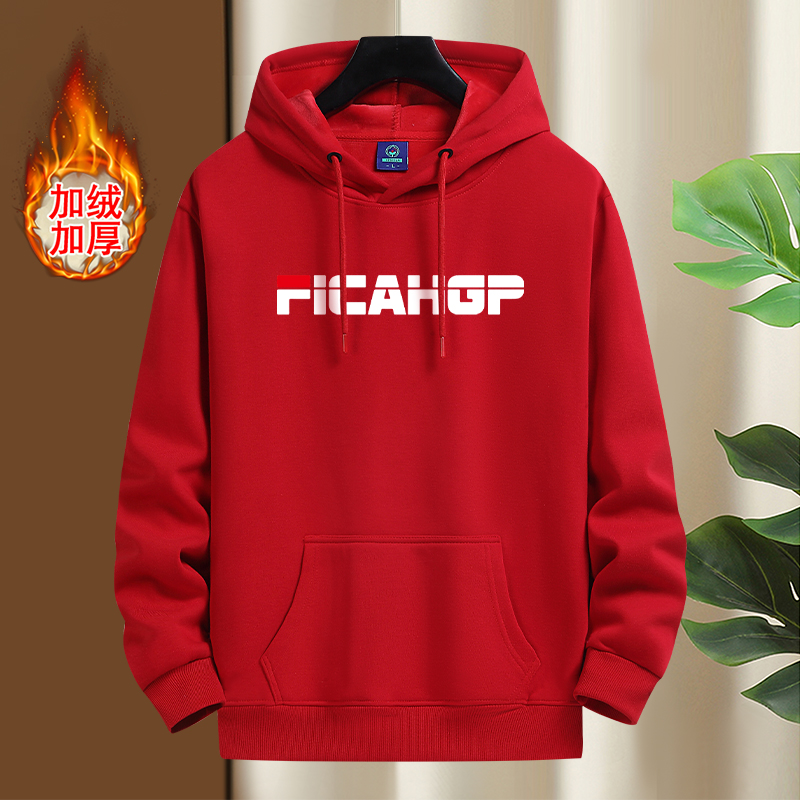 秋冬新款男装加绒加厚连帽卫衣潮流百搭休闲情侣帽衫男女同款卫衣