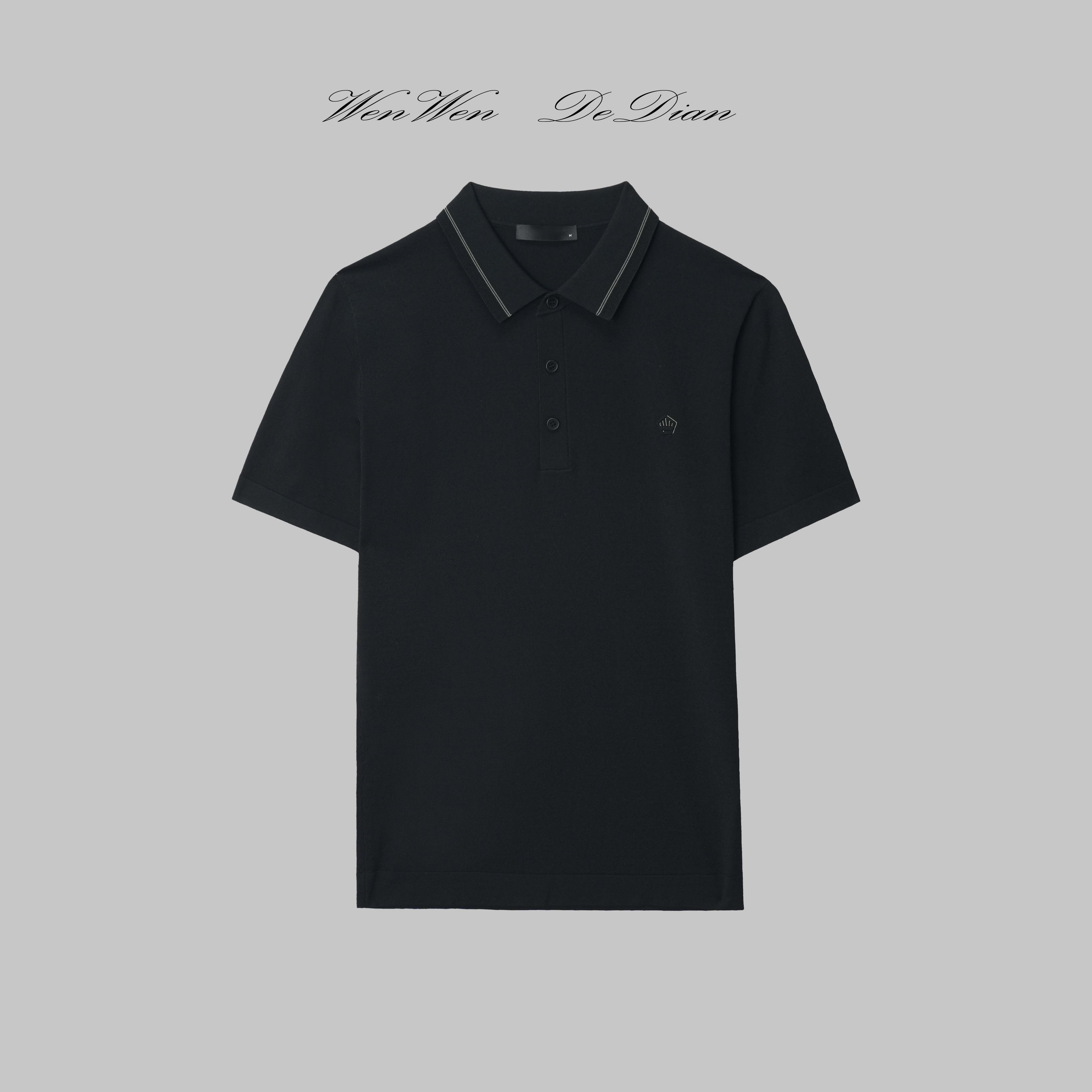 【文文的店】男士夏季轻奢高端商务休闲百搭【针织伊力特】D2593