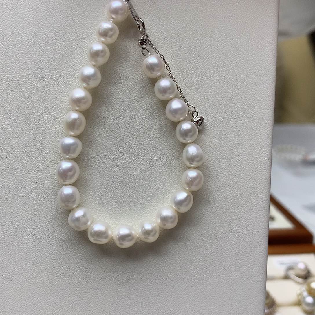 淡水珍珠手绳银S925镶嵌