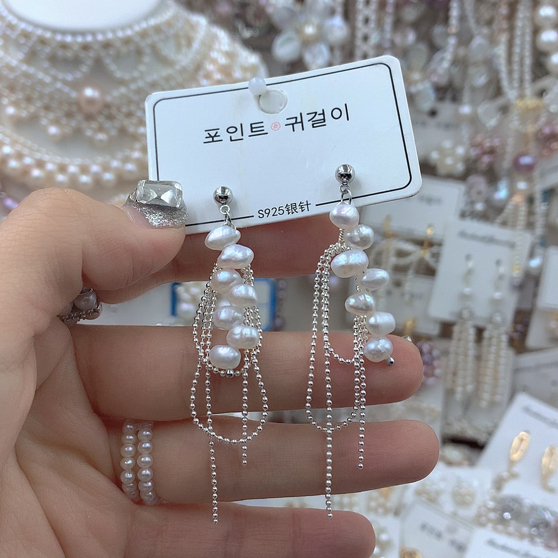 耳饰淡水珍珠银S925镶嵌