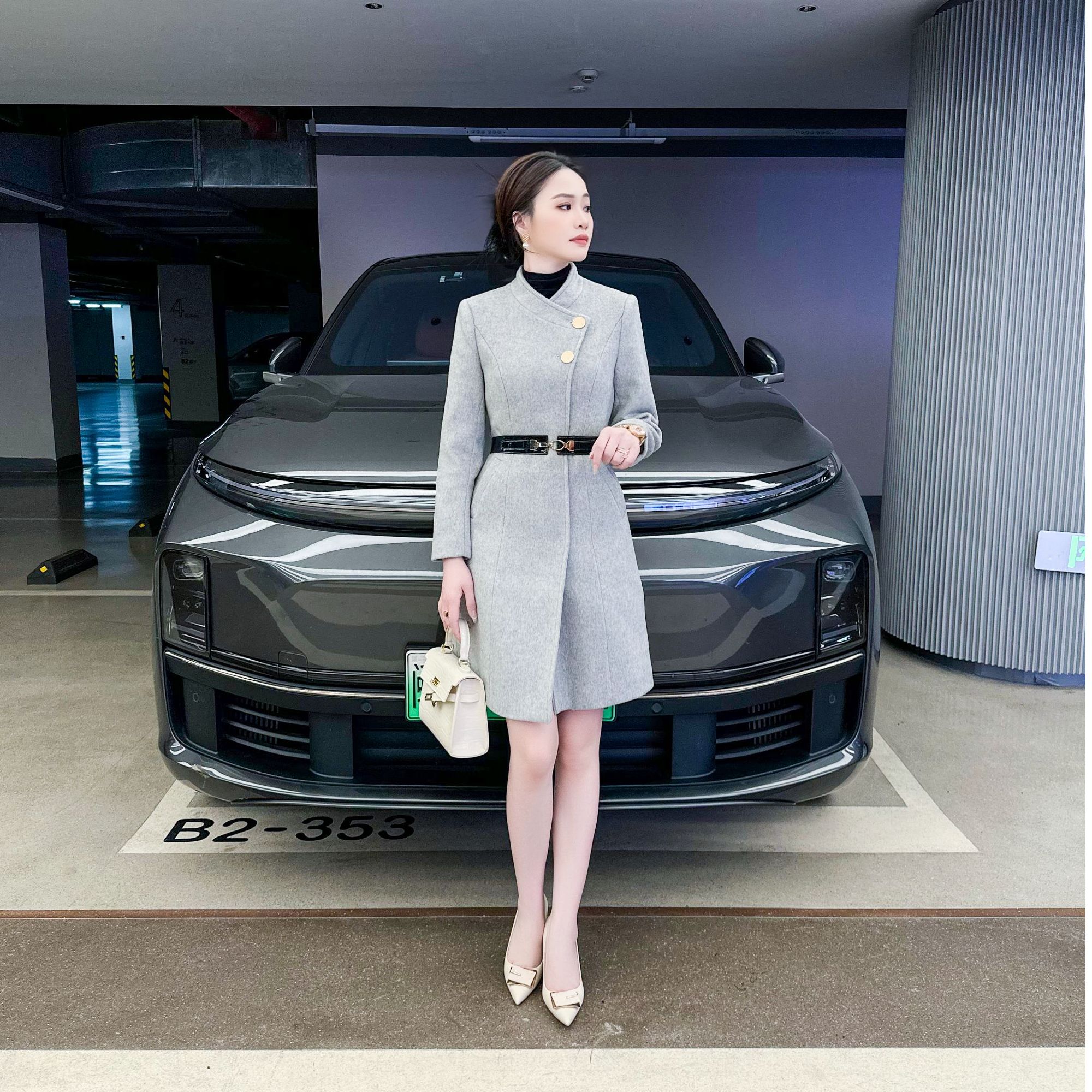 职业装毛呢大衣女冬季加厚气质高级感中长款酒店前台接待工作服