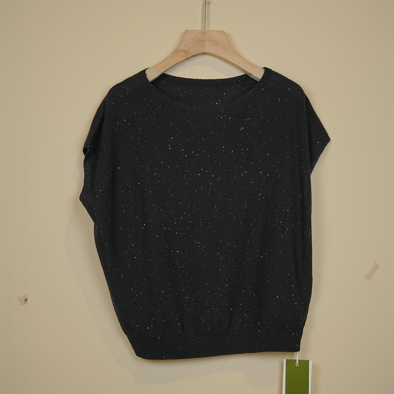 PARKVIEW/百芙川针织衫时尚休闲百搭黑色镂空圆领套头AW0223