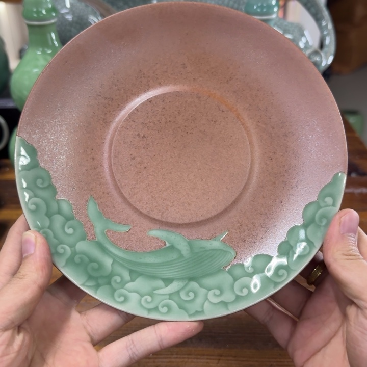 龙泉青瓷茶具微瑕4298