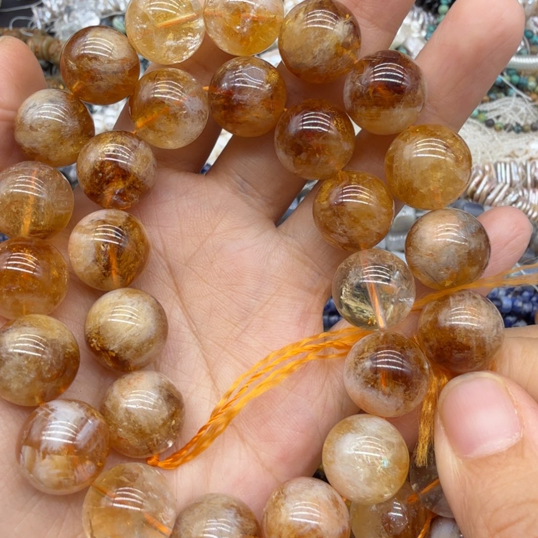 未镶嵌珠宝半成品水晶卡14黄塔晶9个（拍三单发一条）