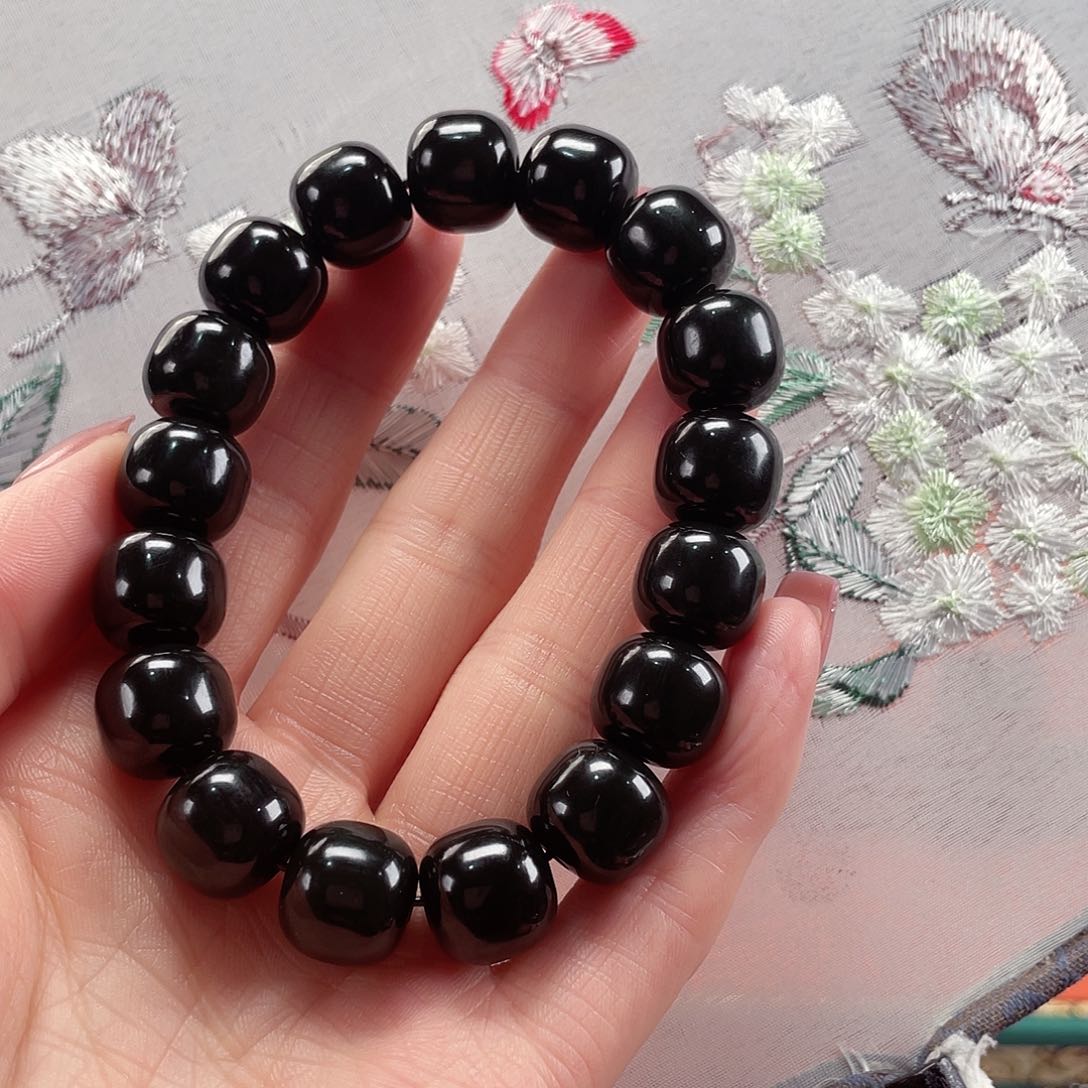 和田玉手串未镶嵌塔青卡12.13老型