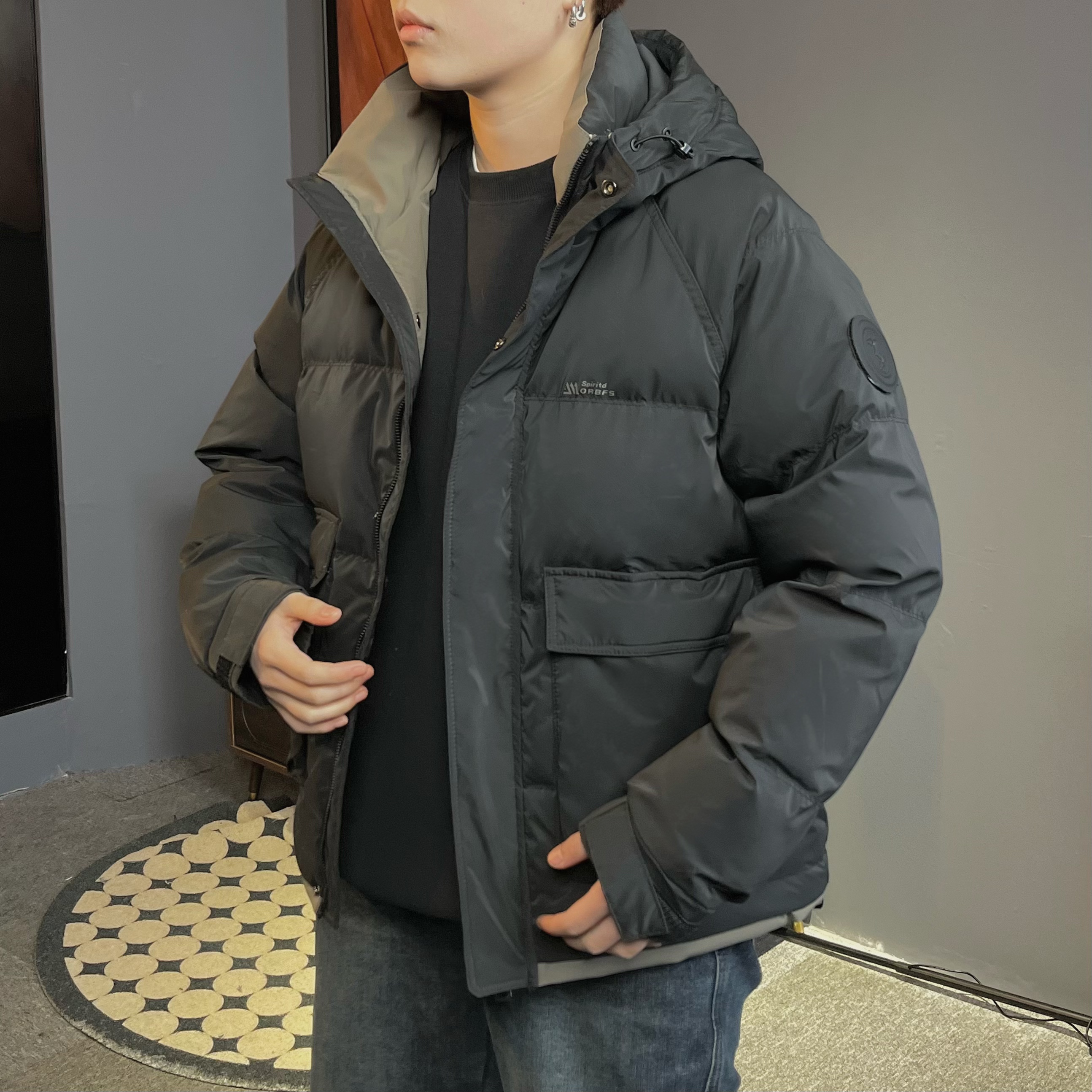 【9988】冬季新款男士加厚外套保暖防寒男装休闲防风连帽百搭上衣