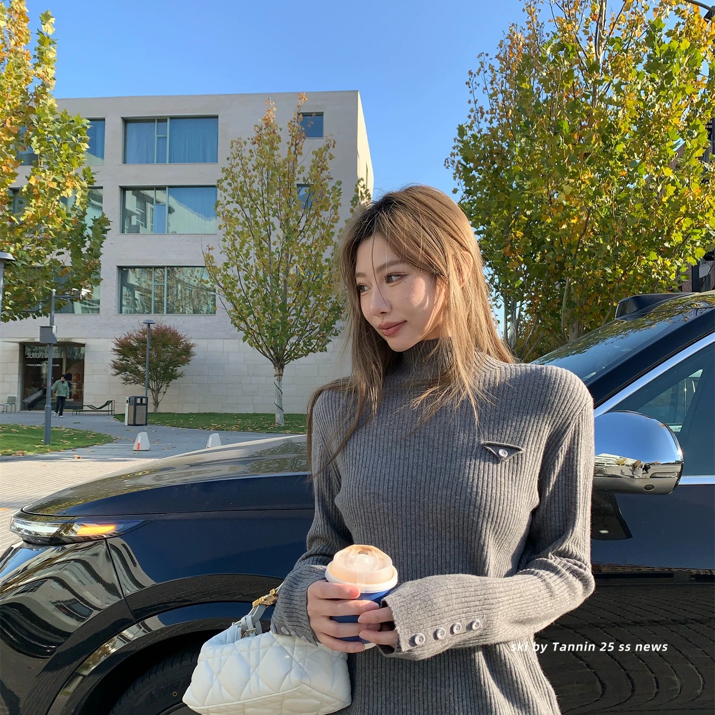 Y T原创（半高领修身加厚加绒水貂毛简约百搭长袖打底针织衫）