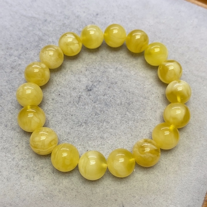 蜜蜡裸石未镶嵌手串