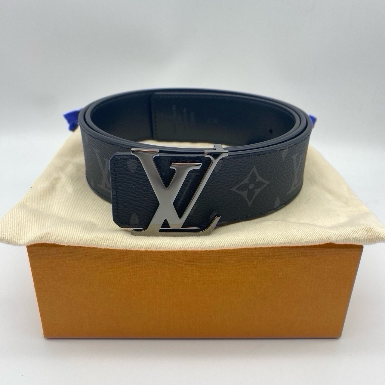 未使用 LouisVuitton/路易威登 全新黑花双面100码皮带14752380