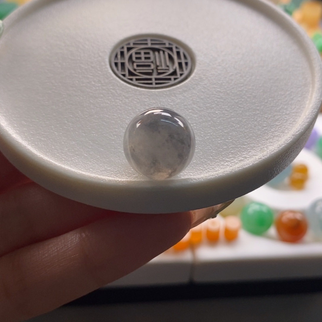 翡翠未镶嵌颈饰冰乌鸡圆珠卡13+