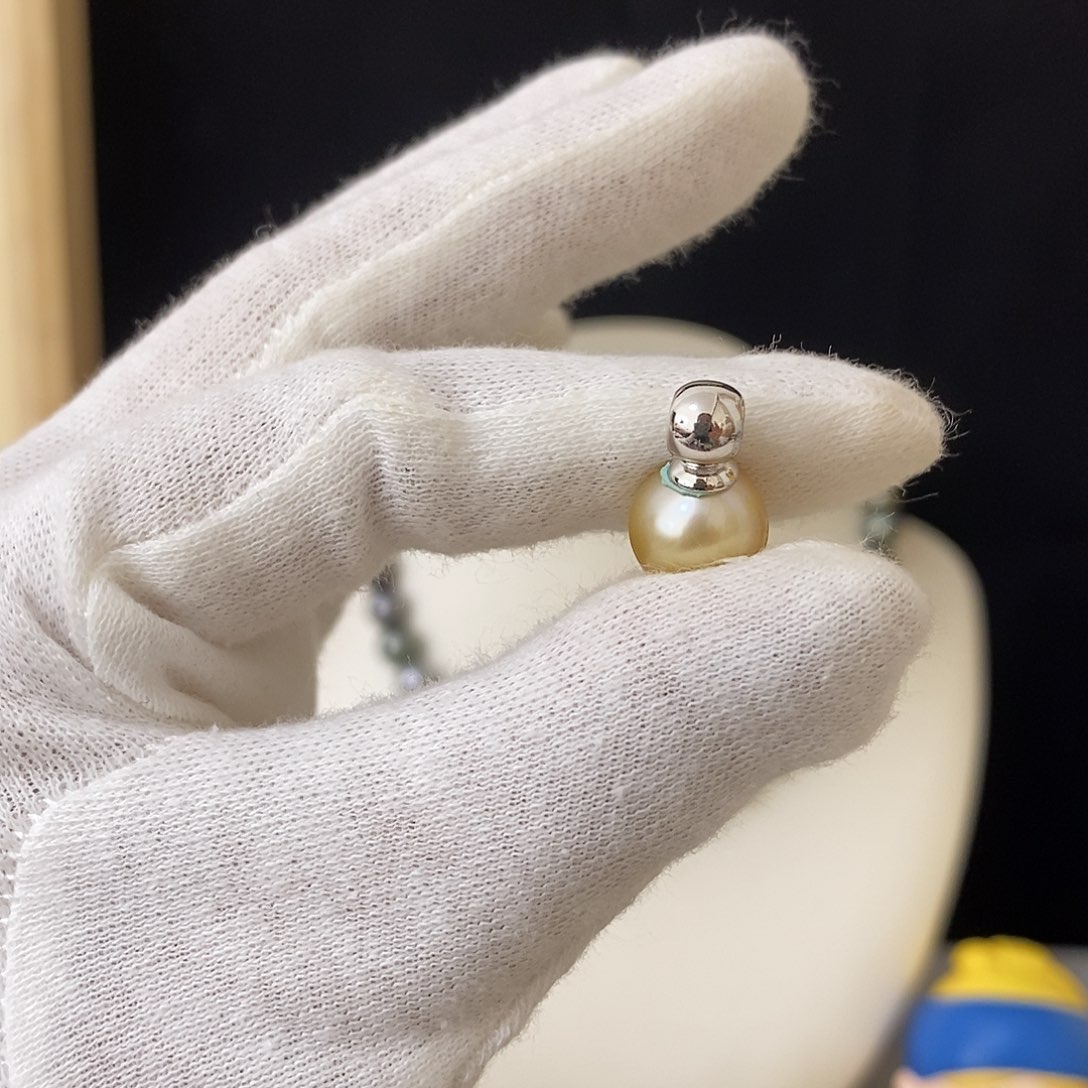 银S925镶嵌海水珍珠吊坠(不含链)