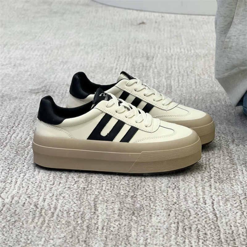 首谷爆款真皮厚底增高板鞋女款小个子百搭轻便防滑耐磨显脚小潮流