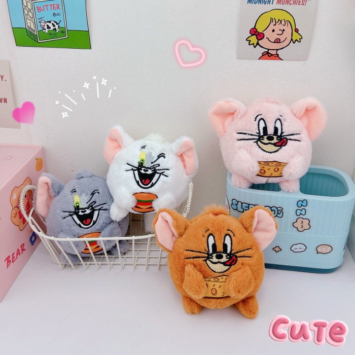 可爱风猫和老鼠挂饰挂件钥匙扣创意书包汤姆猫杰瑞鼠挂件毛绒公仔