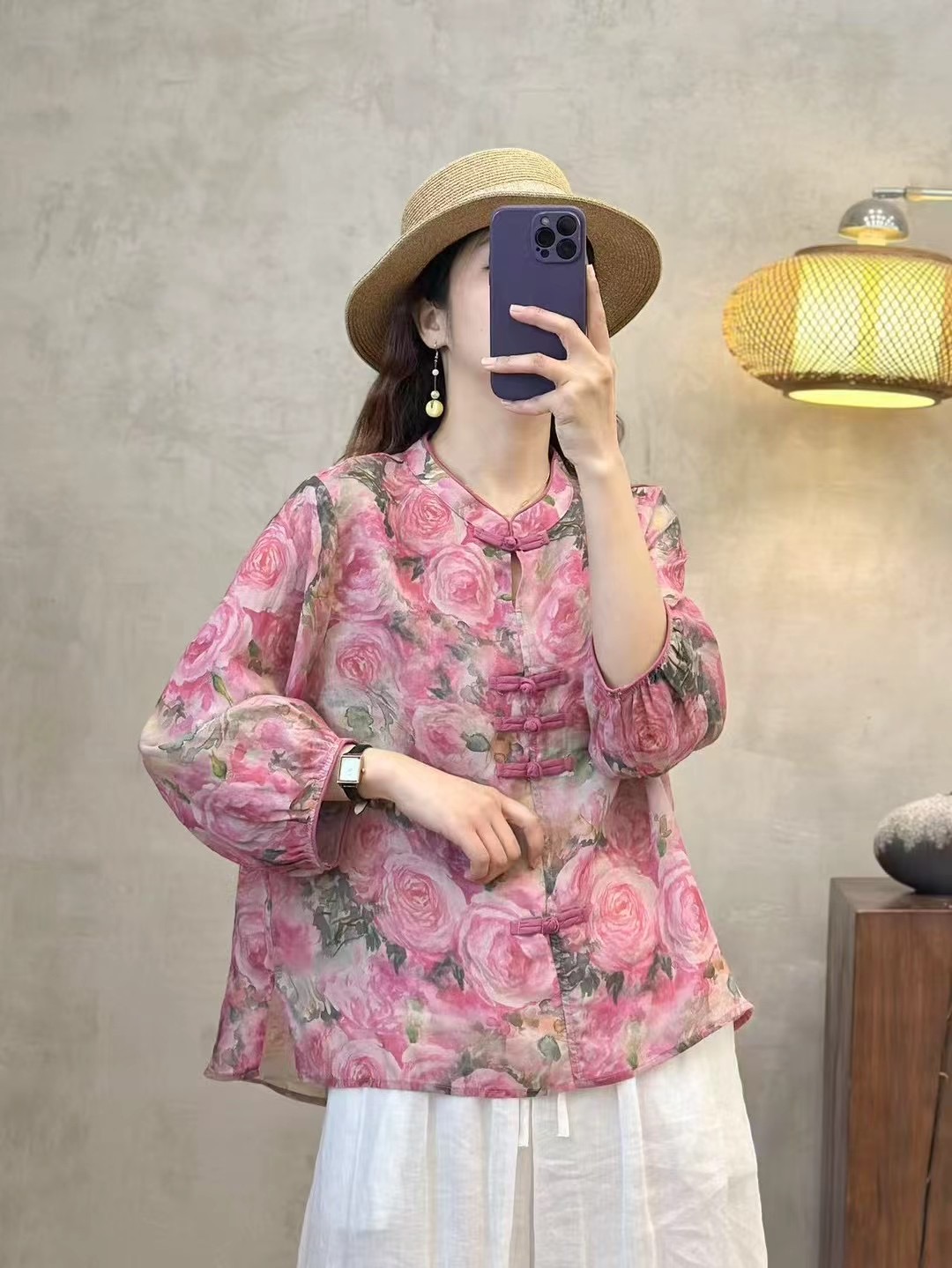 【吉妙原创】2025新款新中式原创设计中国风高货宽松时苎麻上衣气质