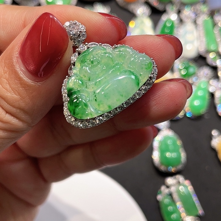 翡翠银S925镶嵌颈饰