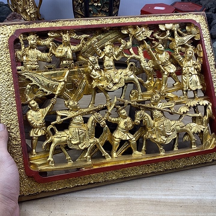 龙***三香榧木茶室空间老木雕花板