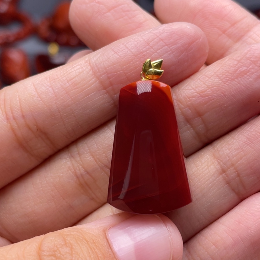 南红玛瑙未镶嵌珠宝奇石无事牌吊坠