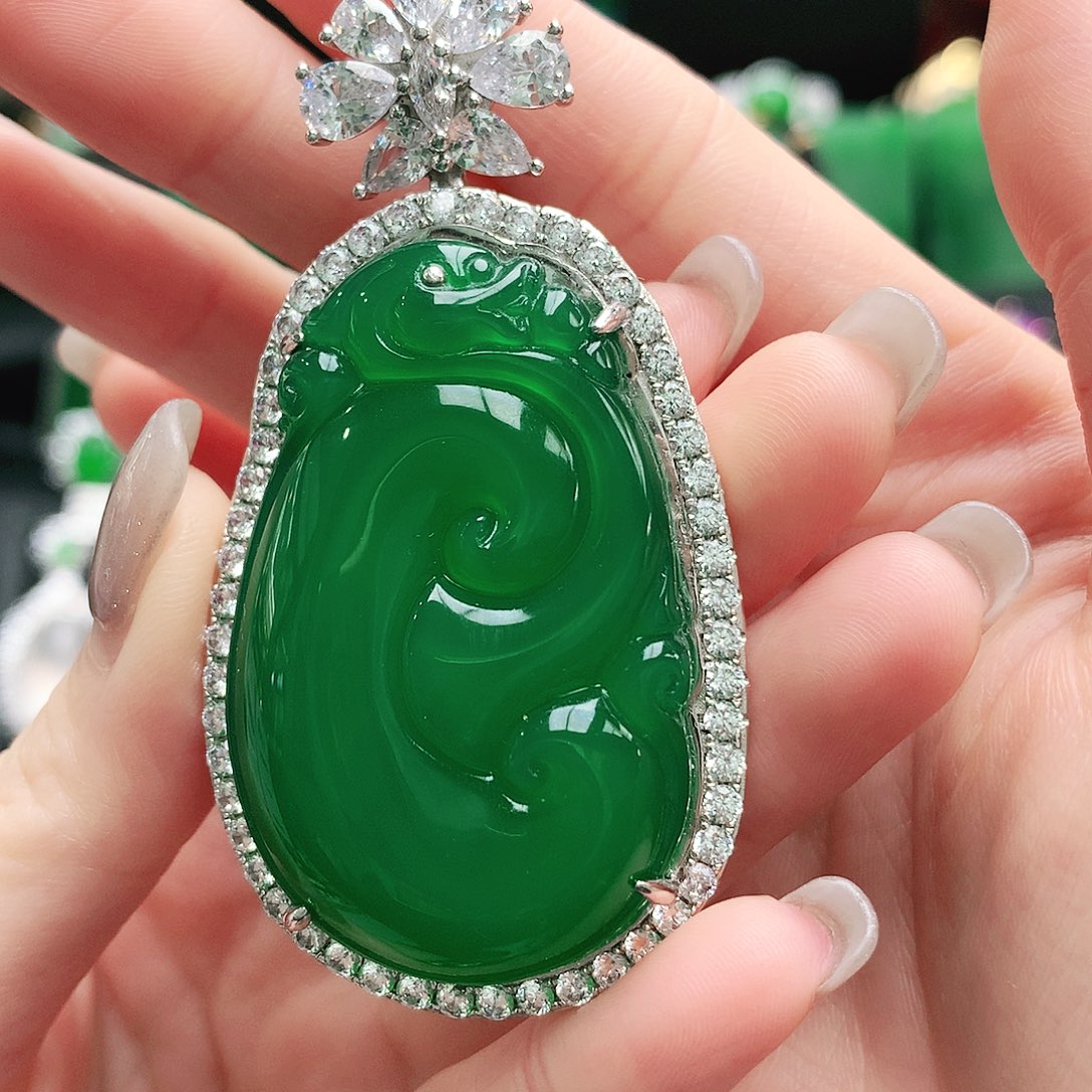 玛瑙/玉髓吊坠银S925镶嵌