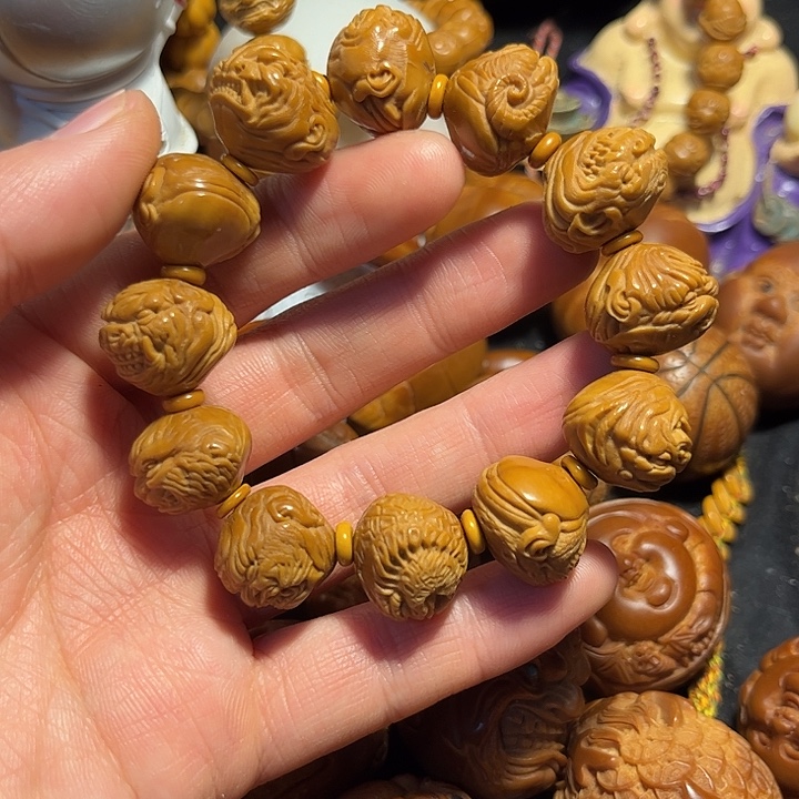 橄榄核手串/手链十二生肖恶僧瑕疵