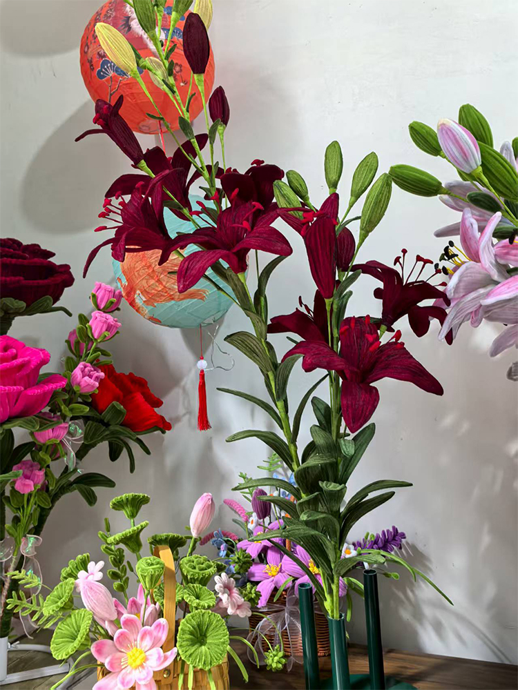 安绕加密扭扭棒定制材料包加粗特密毛条diy仿真花束百合花礼物