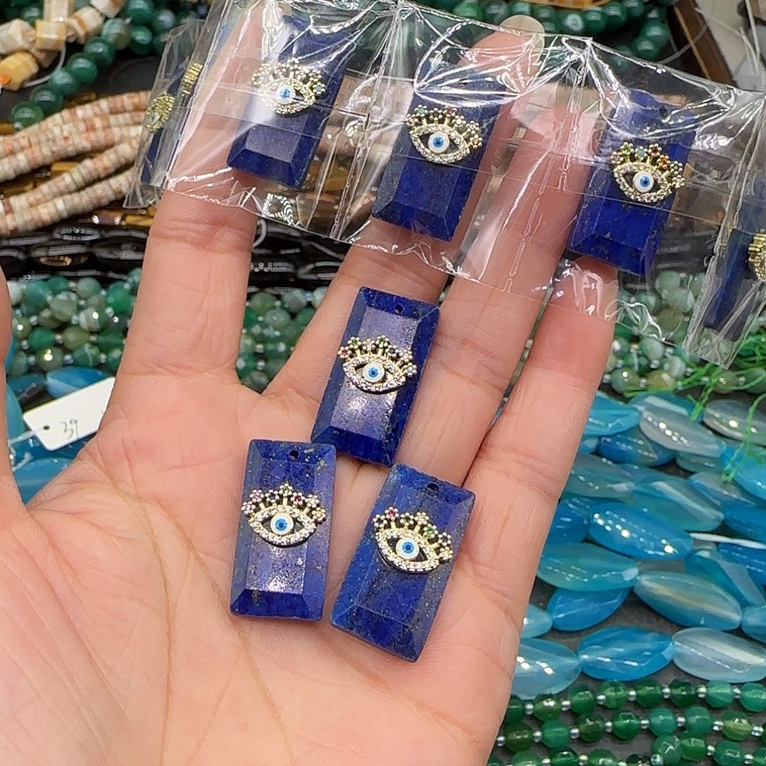 玛瑙/玉髓合金珠宝半成品青金一个016