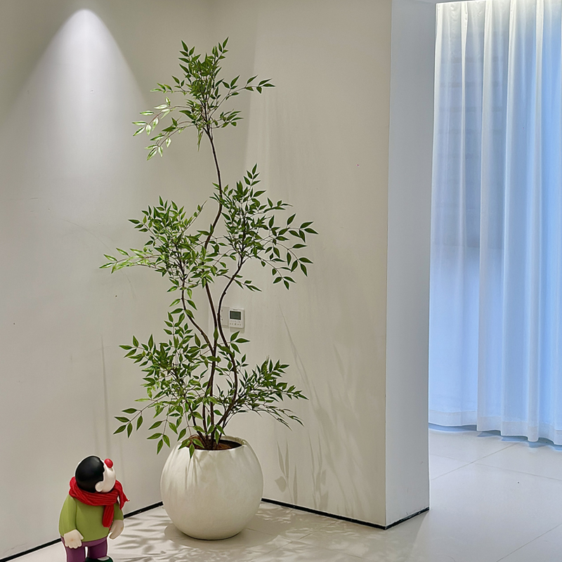 海虹景品南天竹仿真绿植室内客厅仿生假树高端轻奢花大型落地盆栽