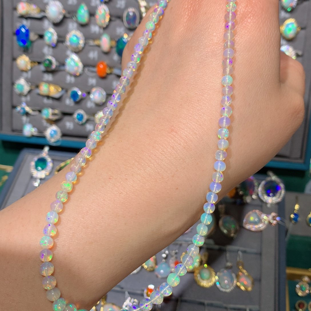 欧泊福利项链银S925镶嵌