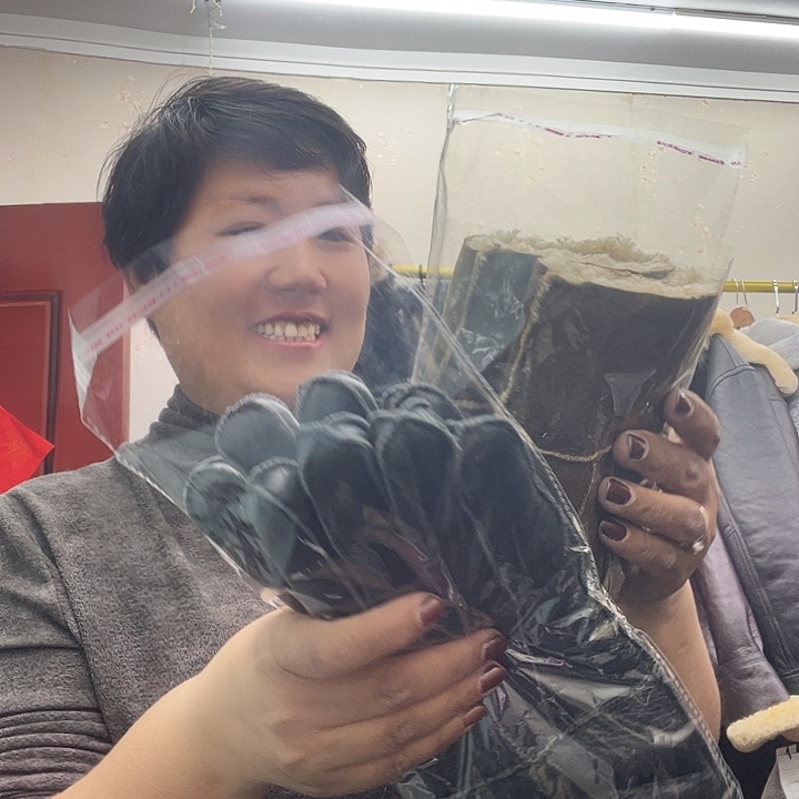 雾*霖2爽皮毛一体手套