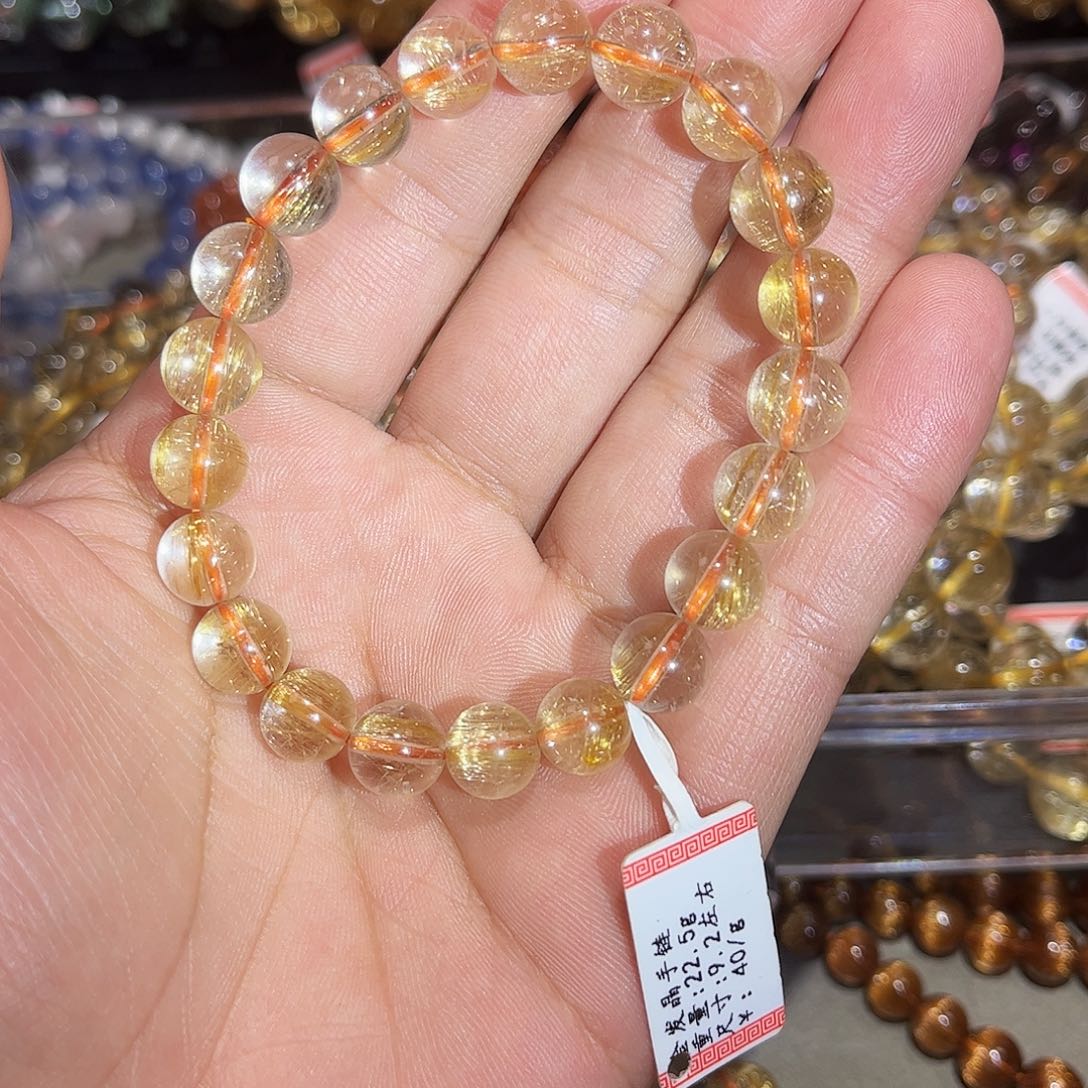 水晶手链未镶嵌金发晶手串