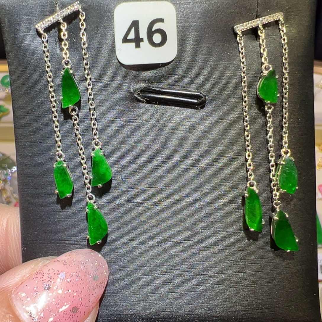 翡翠颈饰18K金镶嵌耳环