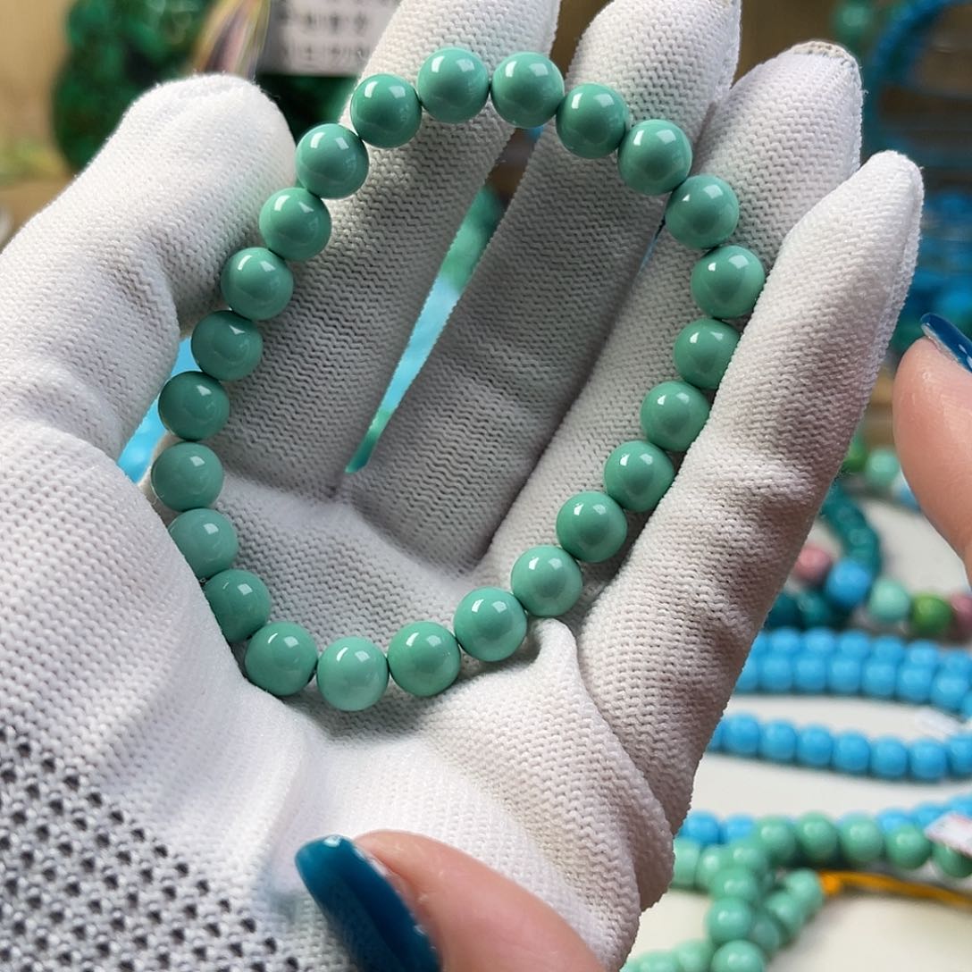 湖北工厂批发精品手串绿色蓝色雕刻单珠DIY配饰源头