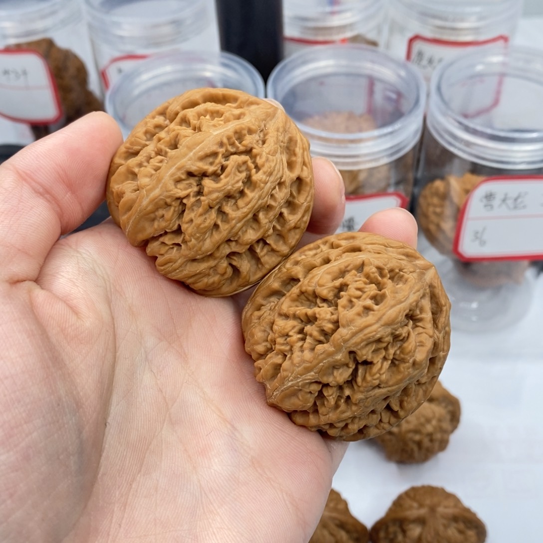 桃核把件核桃品种，粗筋，尺寸43mm，两只