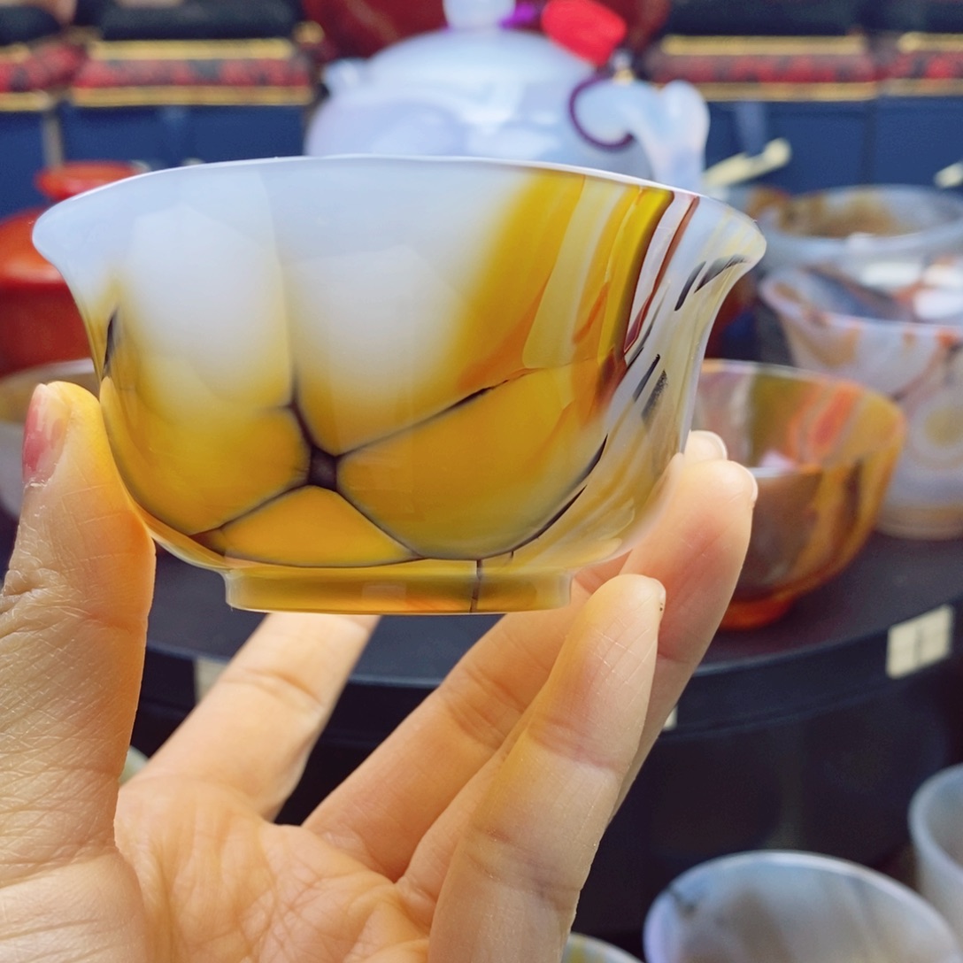 未镶嵌主人杯玛瑙/玉髓东*