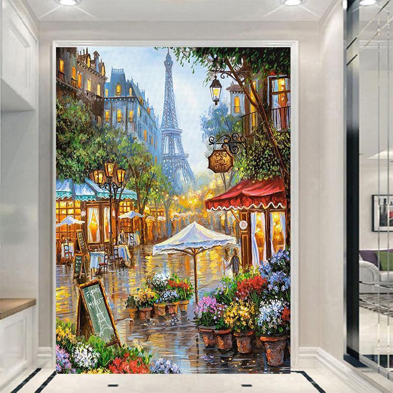 巴黎街头十字绣新款线绣客厅卧室满绣欧式现代风景唯美刺绣手工