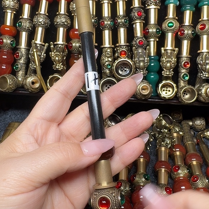 黄铜烟锅加长23公分大锅