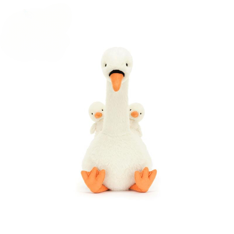 英国2025新品羽翼驮崽天鹅安抚玩偶毛绒玩具公仔娃娃送礼