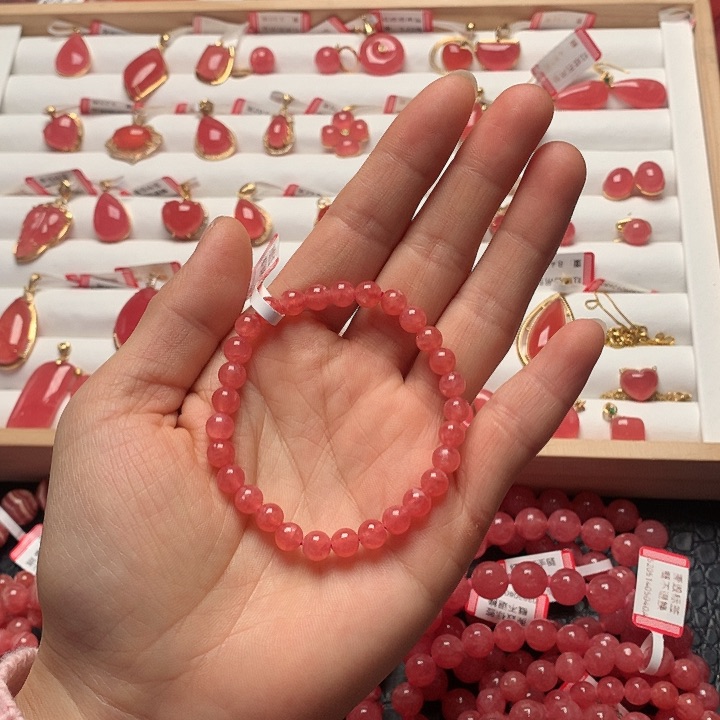 菱锰矿（红纹石）手串未镶嵌