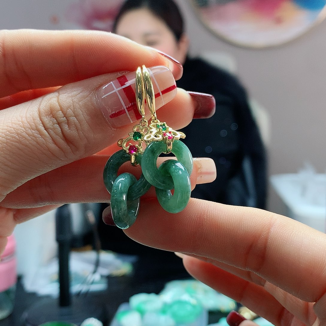 【闪购商品】翡翠耳饰银S925镶嵌，