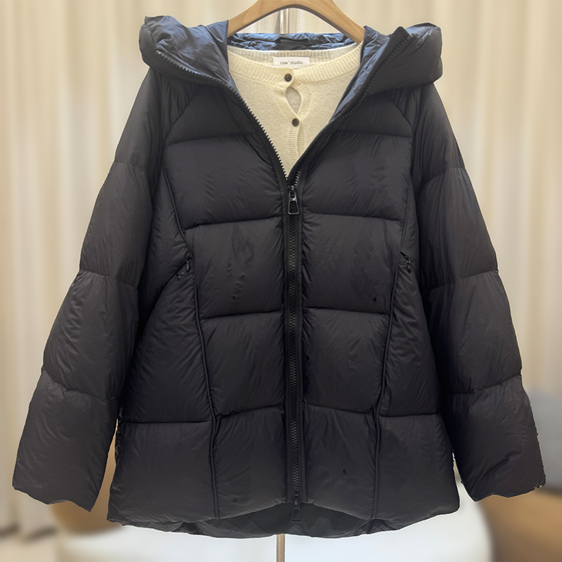 zaw胖mm大码女装加厚保暖羽绒服冬季2025新款宽松白鸭绒外套25526