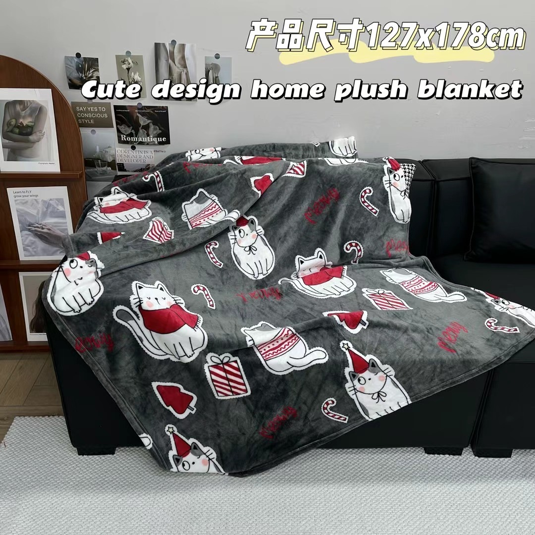 卡通毛毯 午休盖毯 法兰绒空调毯 127x178cm