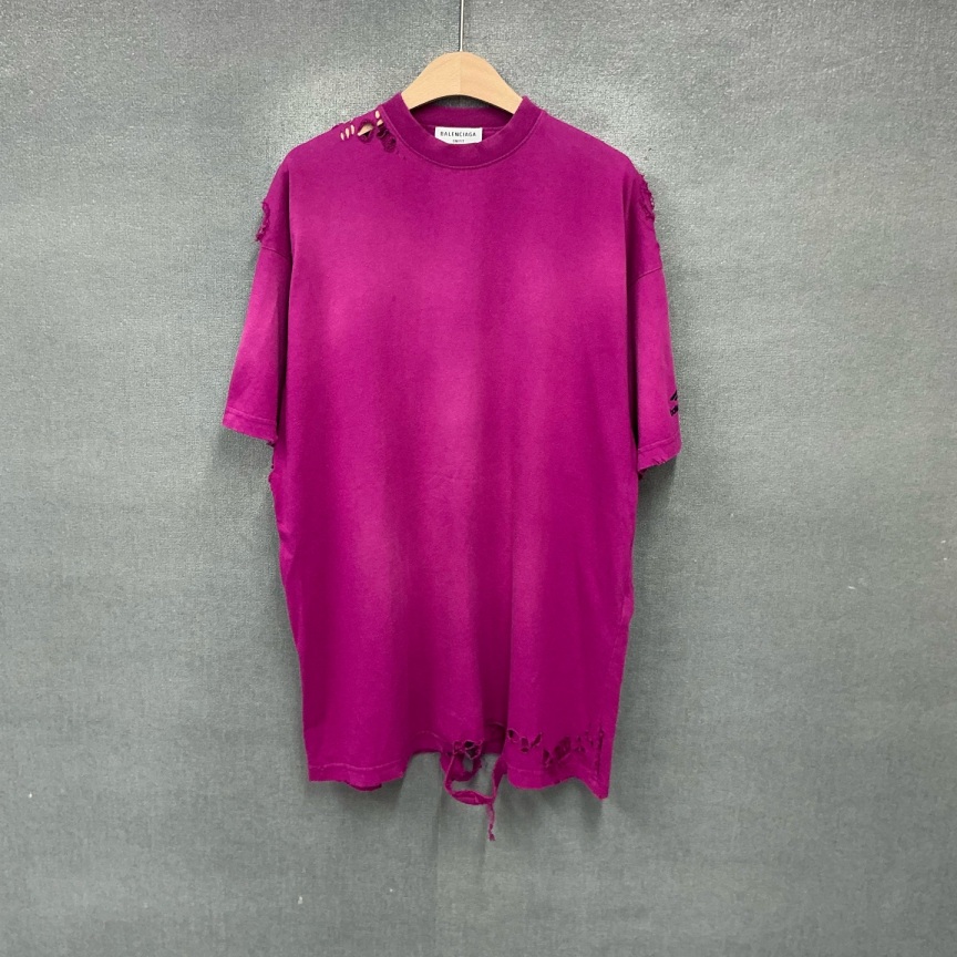 99新 Balenciaga/巴黎世家  3B双层大破坏短袖T恤 1码/6069