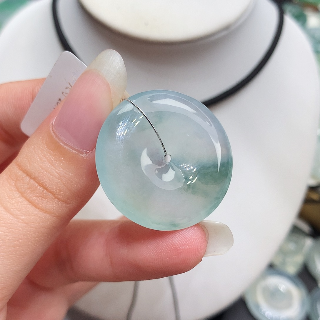 翡翠未镶嵌胸饰翡翠123，28.1/5.7