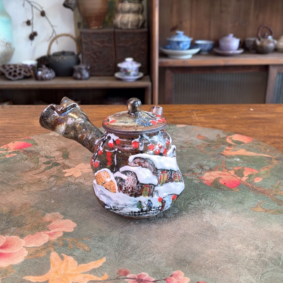 杯柴烧手工手绘陶瓷