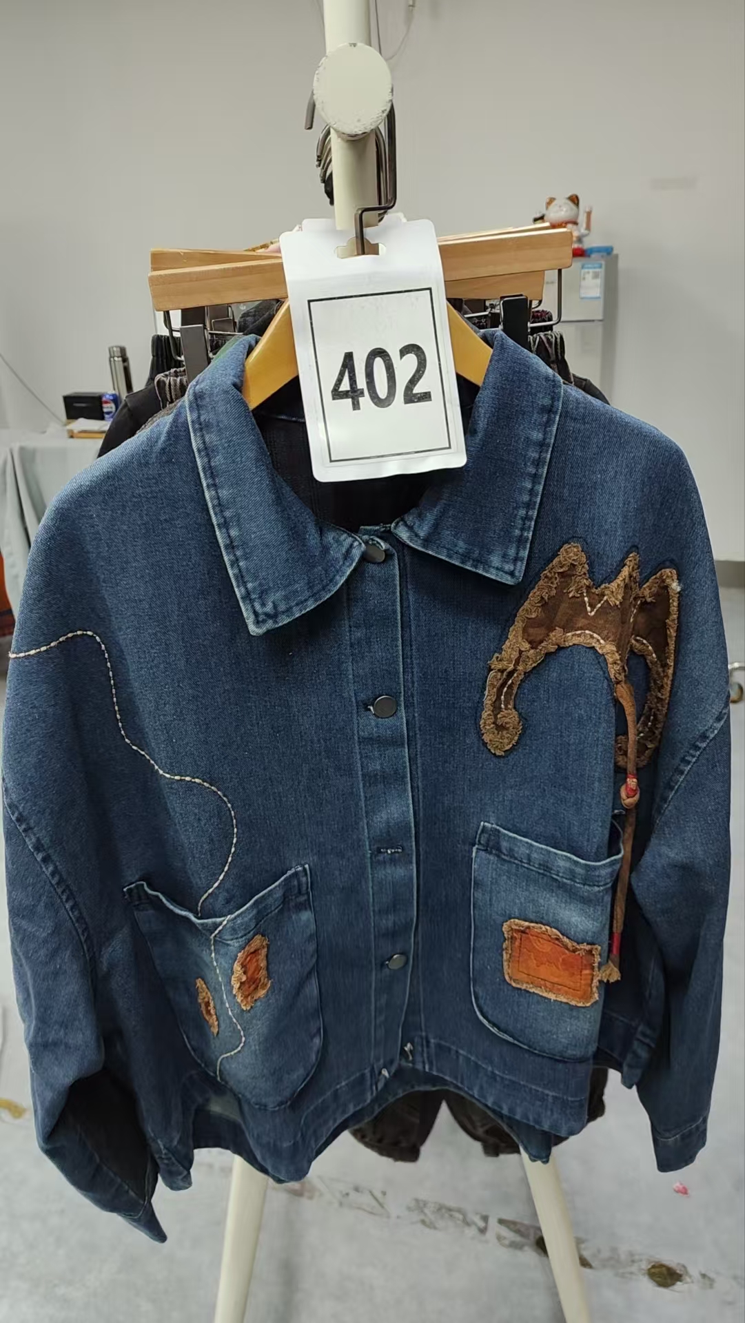 402-水洗衬衣时尚套装梦幻风法式休闲秋款民族风时尚长袖牛仔