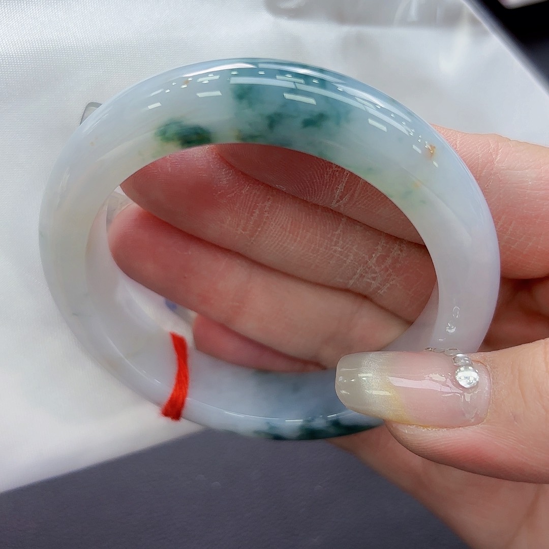 翡翠未镶嵌手镯手镯53.54