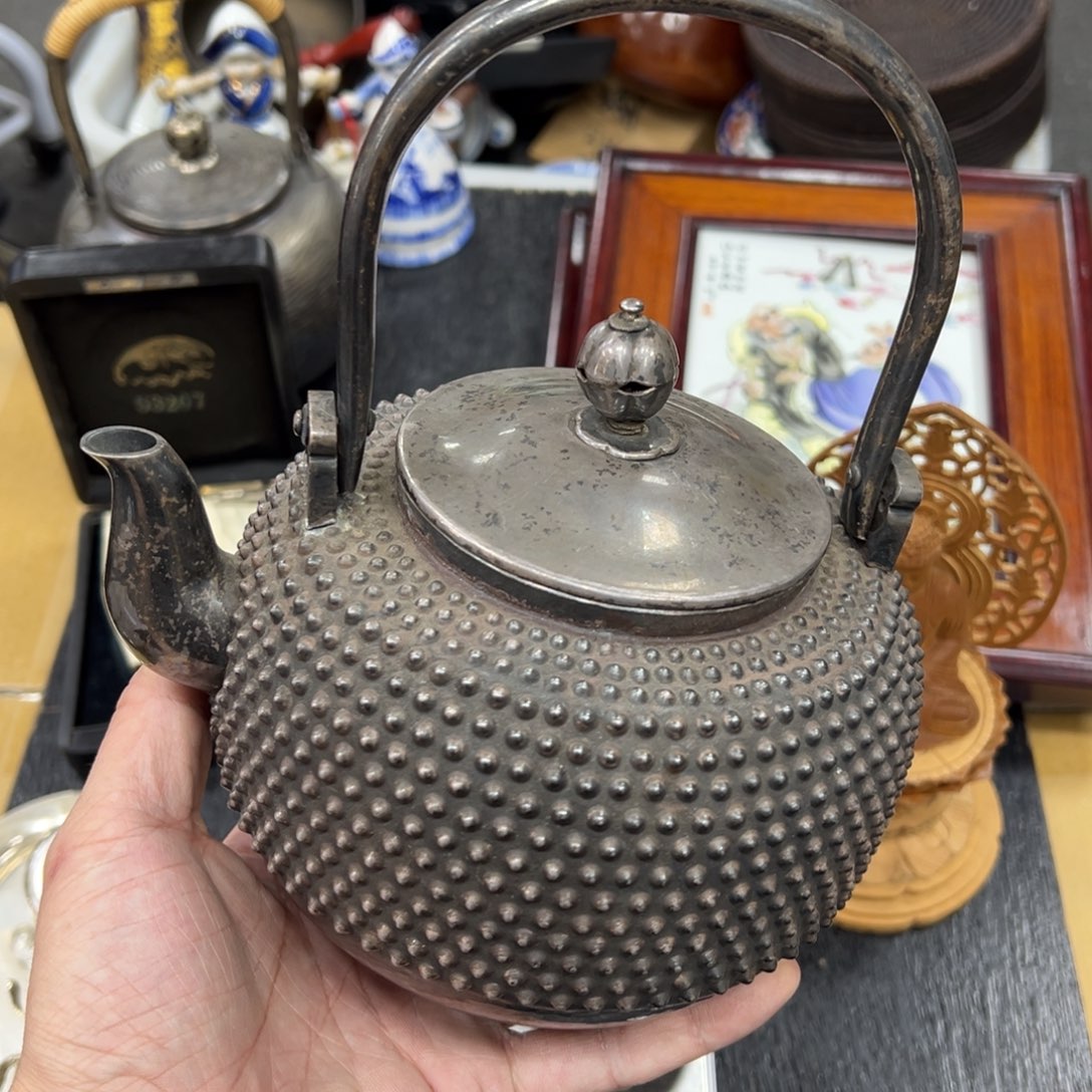 付***宇足银日本中古工艺品摆件