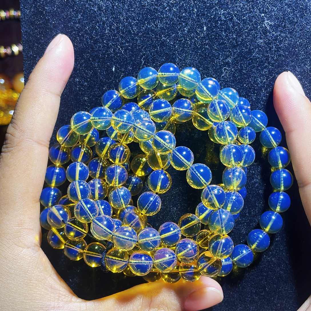 蓝珀裸石未镶嵌异色珀108 8➕毕业